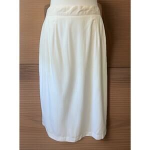 Radcliffe Vintage Midi Skirt Womens size 16 Solid White Career Casual Modest